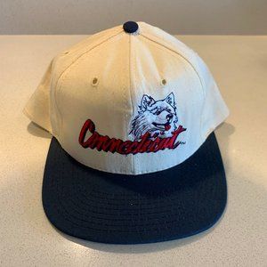VINTAGE 1984 U-CONN HUSKIE SNAP BACK MADE IN USA HAT